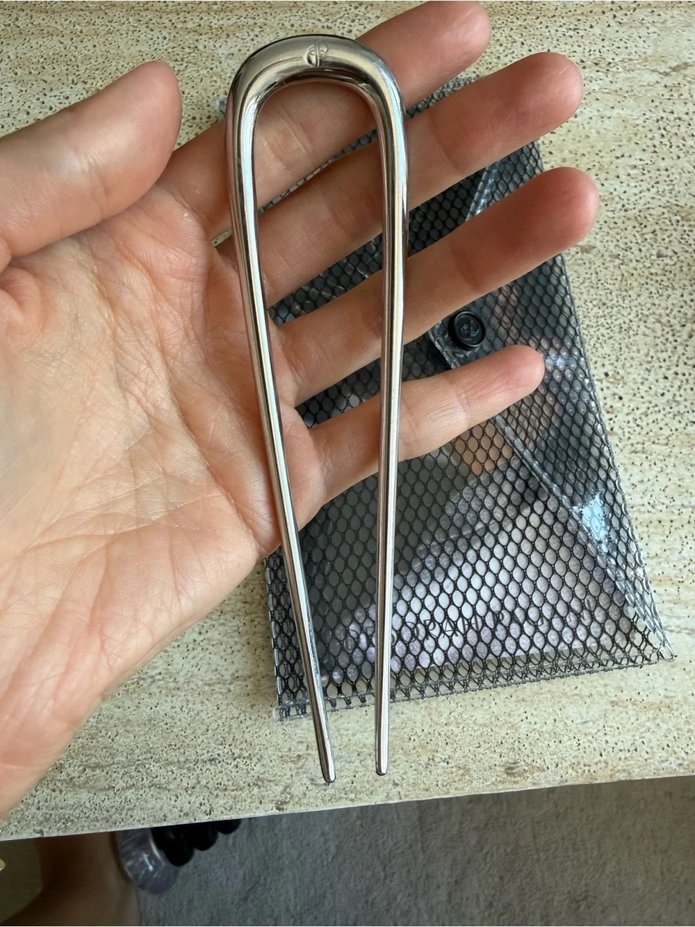 Deborah Pagani Large DP Pin Hairpin Silver